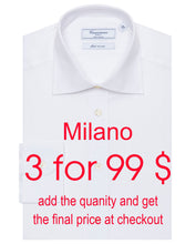 Load image into Gallery viewer, Camicissima MILANO white slim fit shirt with semi-French collar, front view
